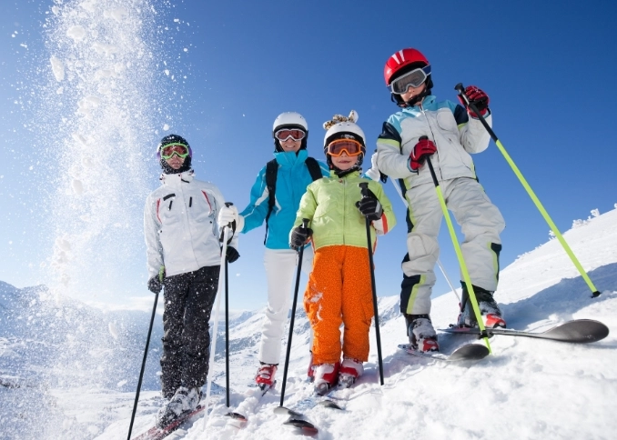 skiing with kids