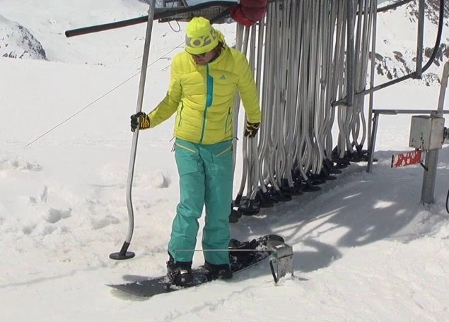 snowboard button lift technique