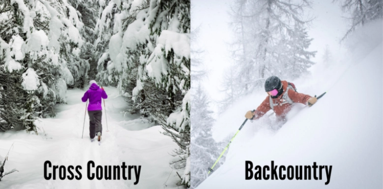 difference between cross country and alpine skiing