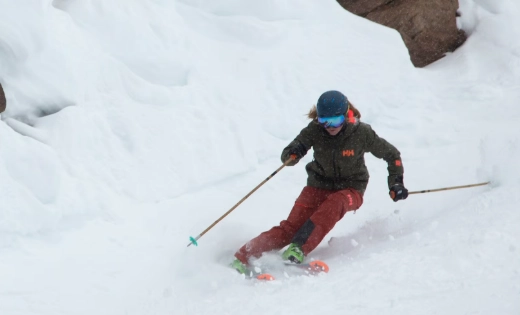 skiing moguls on steeps