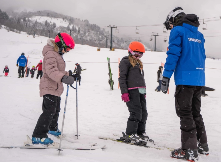 ski lessons for beginners at resort